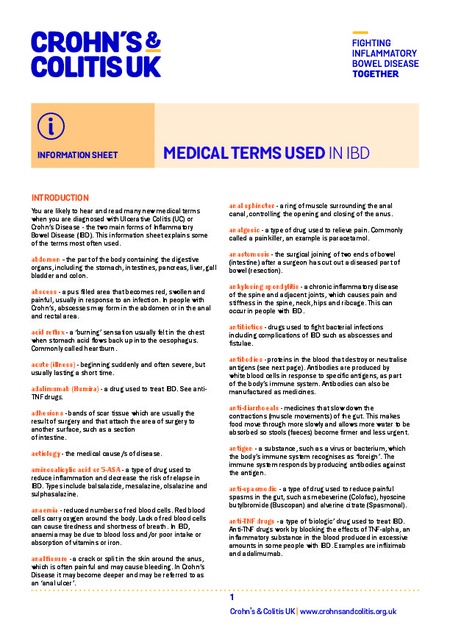 Medical Terms Used In Ibd Ibd Clinic